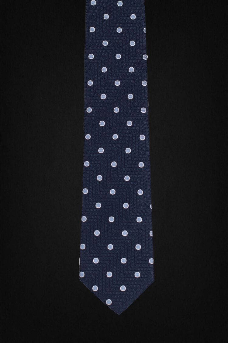 DOTTED DARK BLUE TIE