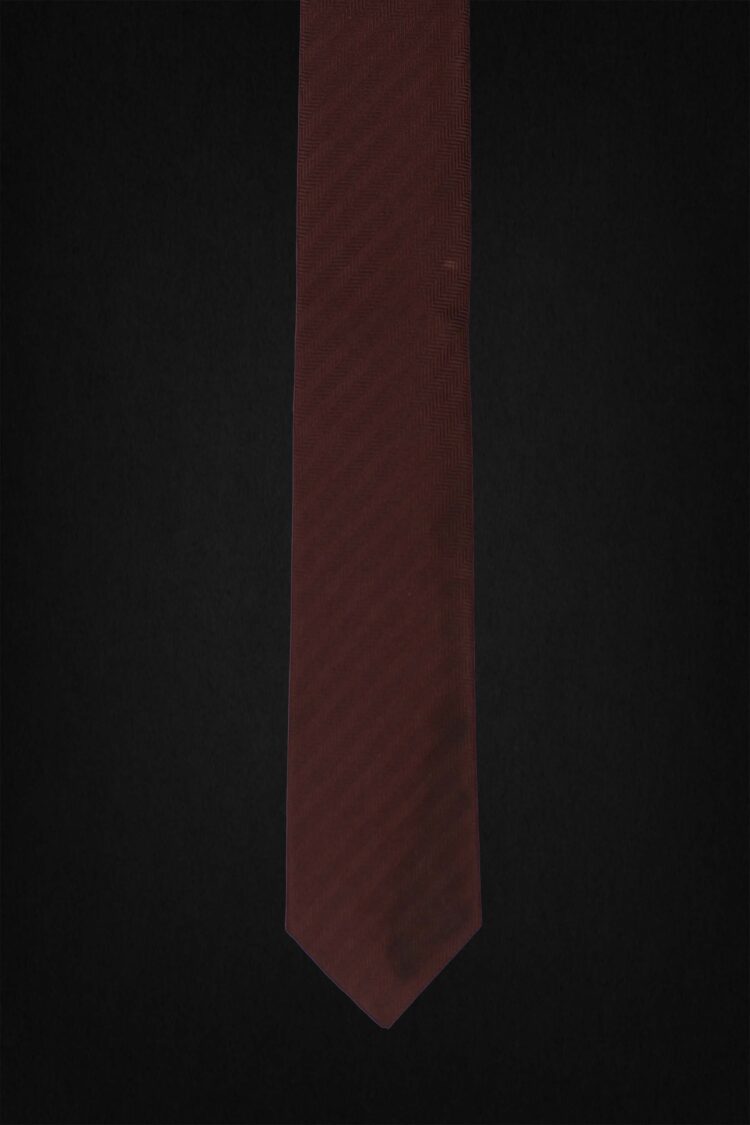 HERRINGBONE MAROON TIE