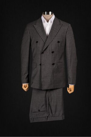 STRIPED DARK GRAY OCCASION SUIT