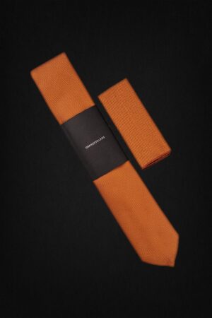 SMALL CHECK ORANGE TIE