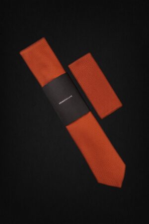 SMALL CHECK ORANGE TIE