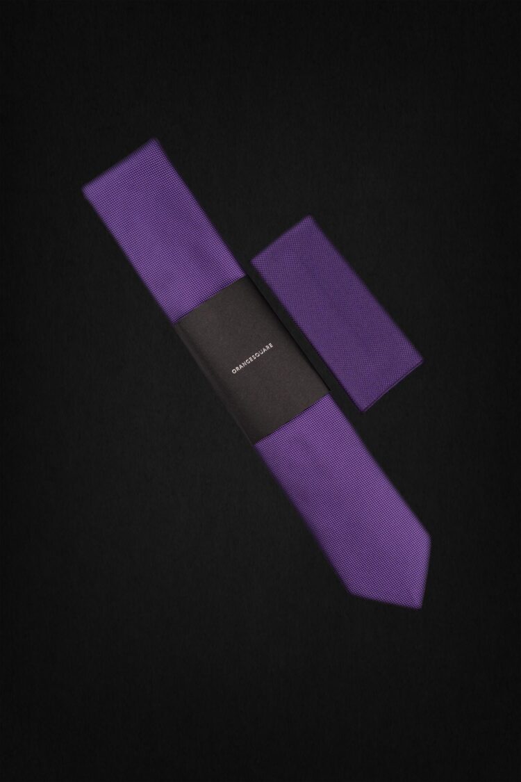 SMALL CHECK PURPLE TIE