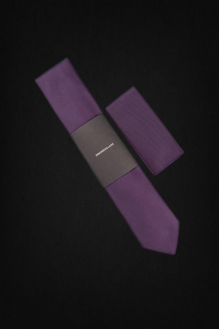 SMALL CHECK PURPLE TIE