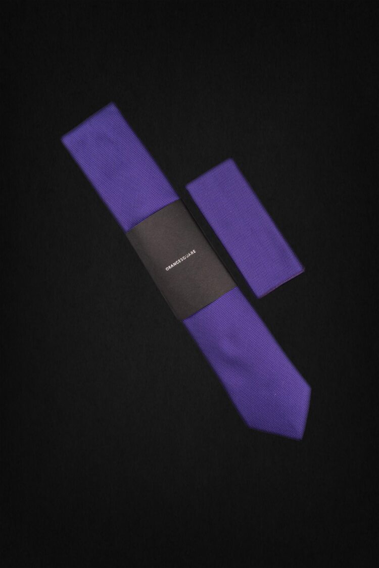 SMALL CHECK PURPLE TIE