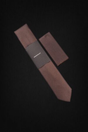 SMALL CHECK BROWN TIE