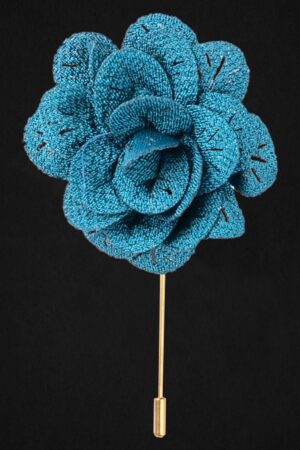 MICROFIBER TURQOUISE LAPEL FLOWER