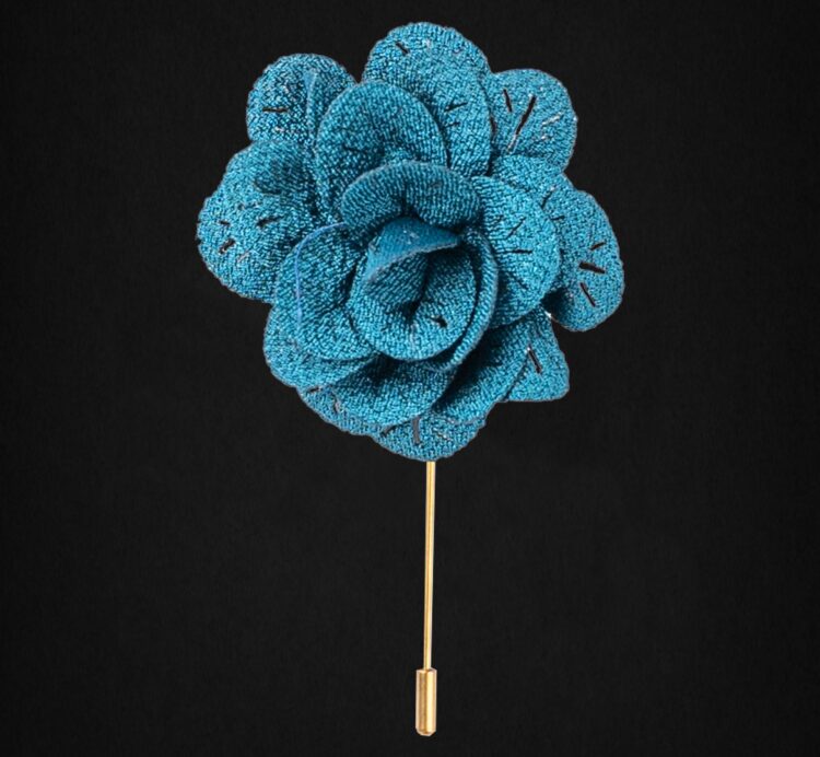 MICROFIBER TURQOUISE LAPEL FLOWER