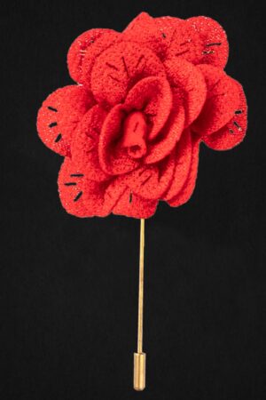 MICROFIBER RED LAPEL FLOWER