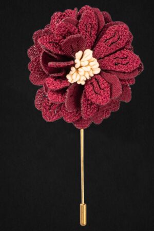 MICROFIBER MAROON LAPEL FLOWER