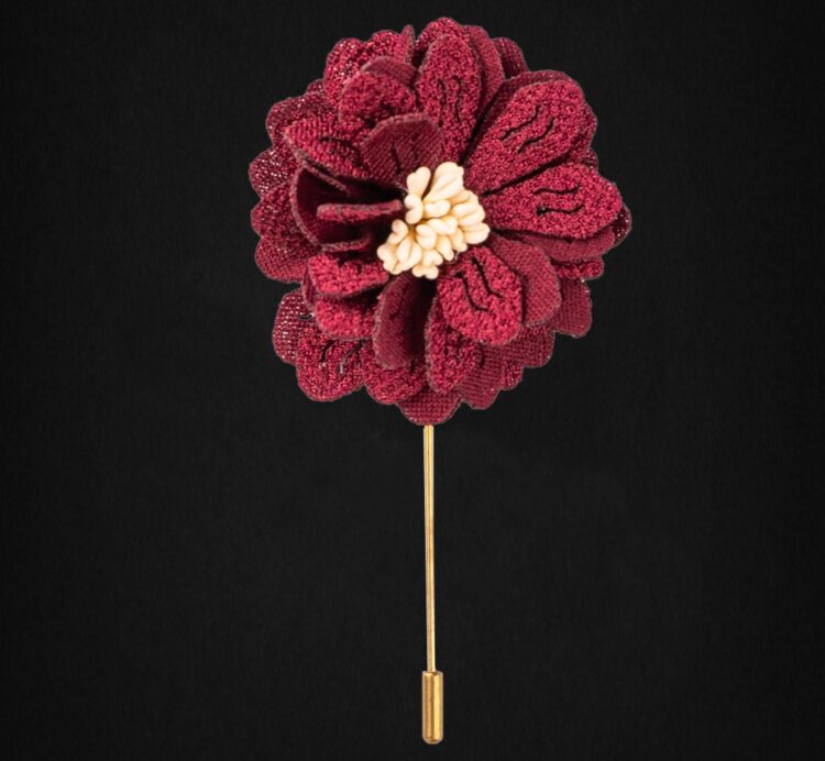 MICROFIBER MAROON LAPEL FLOWER