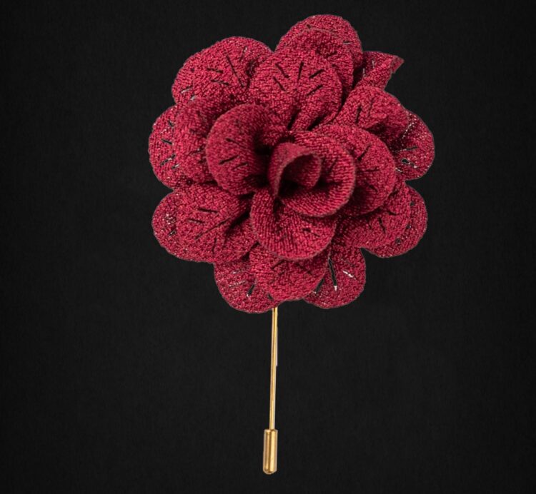 MICROFIBER MAROON LAPEL FLOWER