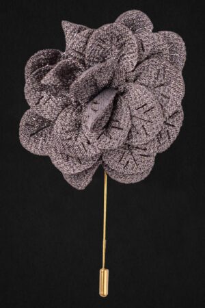 MICROFIBER BROWN LAPEL FLOWER