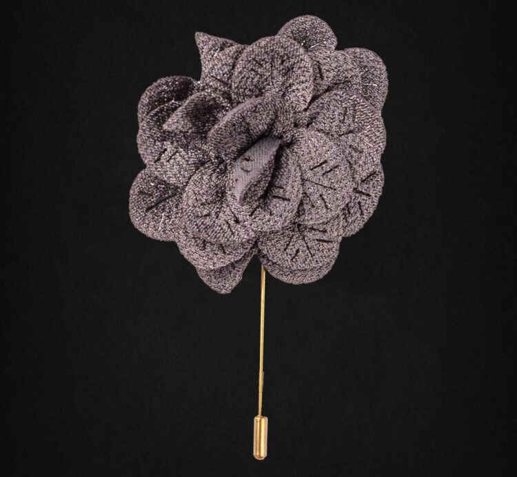 MICROFIBER BROWN LAPEL FLOWER