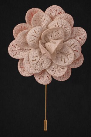 MICROFIBER OFF WHITE LAPEL FLOWER