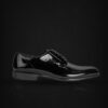 PATENT DERBY LACE UP BLACK SHOE