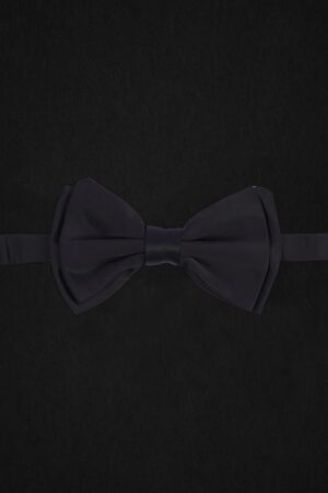 BLACK SATIN BOWTIE