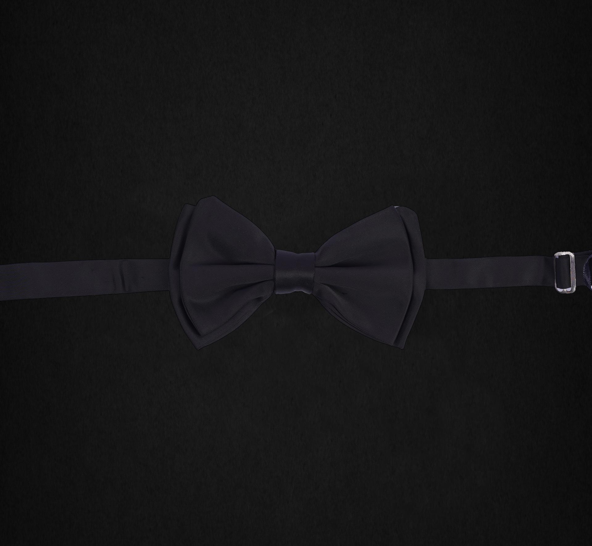 BLACK SATIN BOWTIE