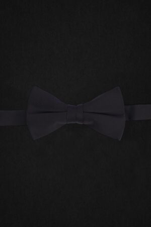 BLACK SATIN BOWTIE