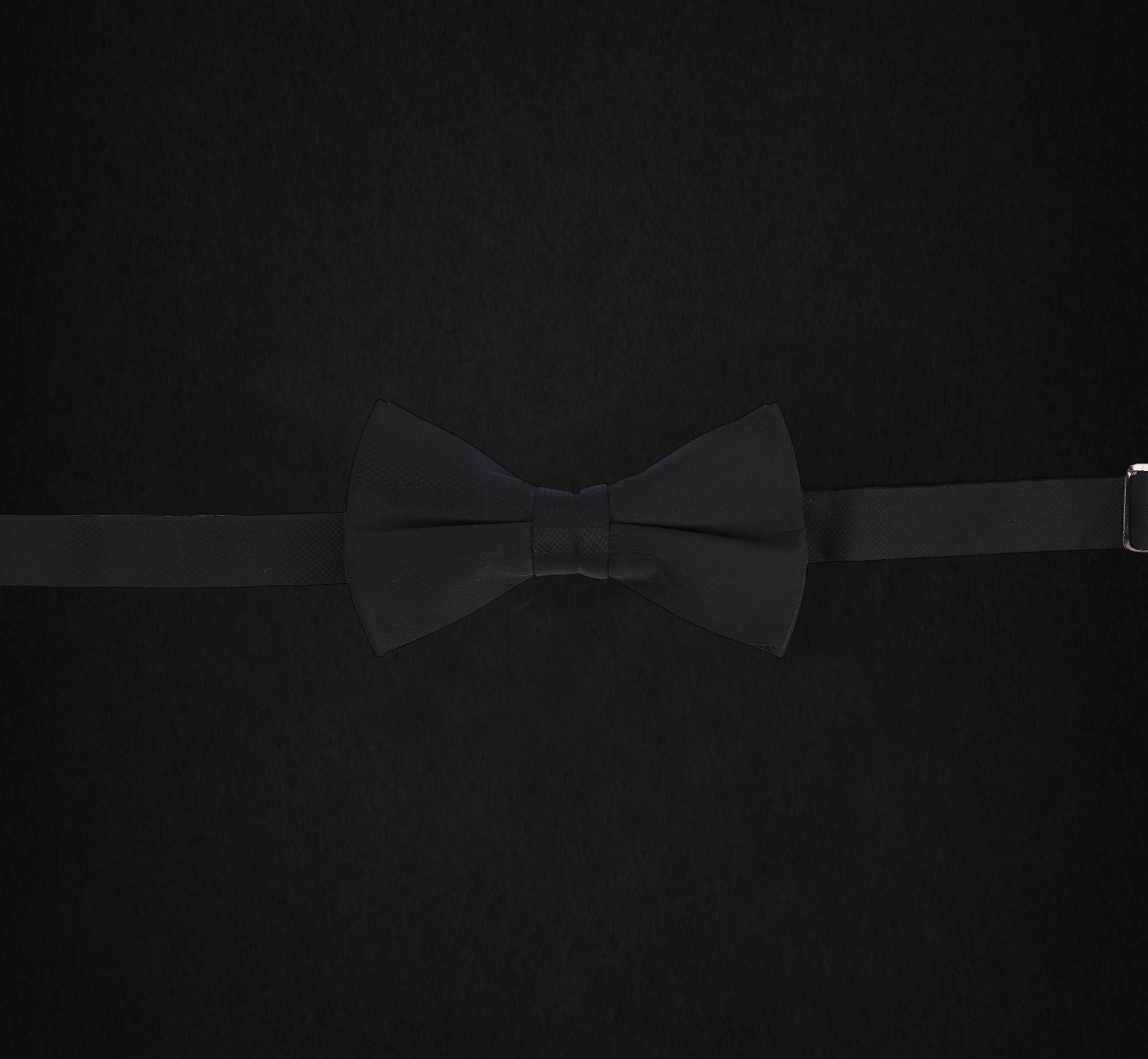 BLACK SATIN BOWTIE