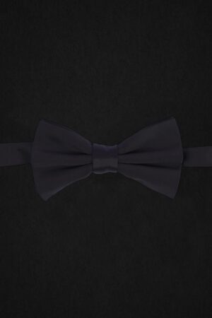 BLACK SATIN BOWTIE