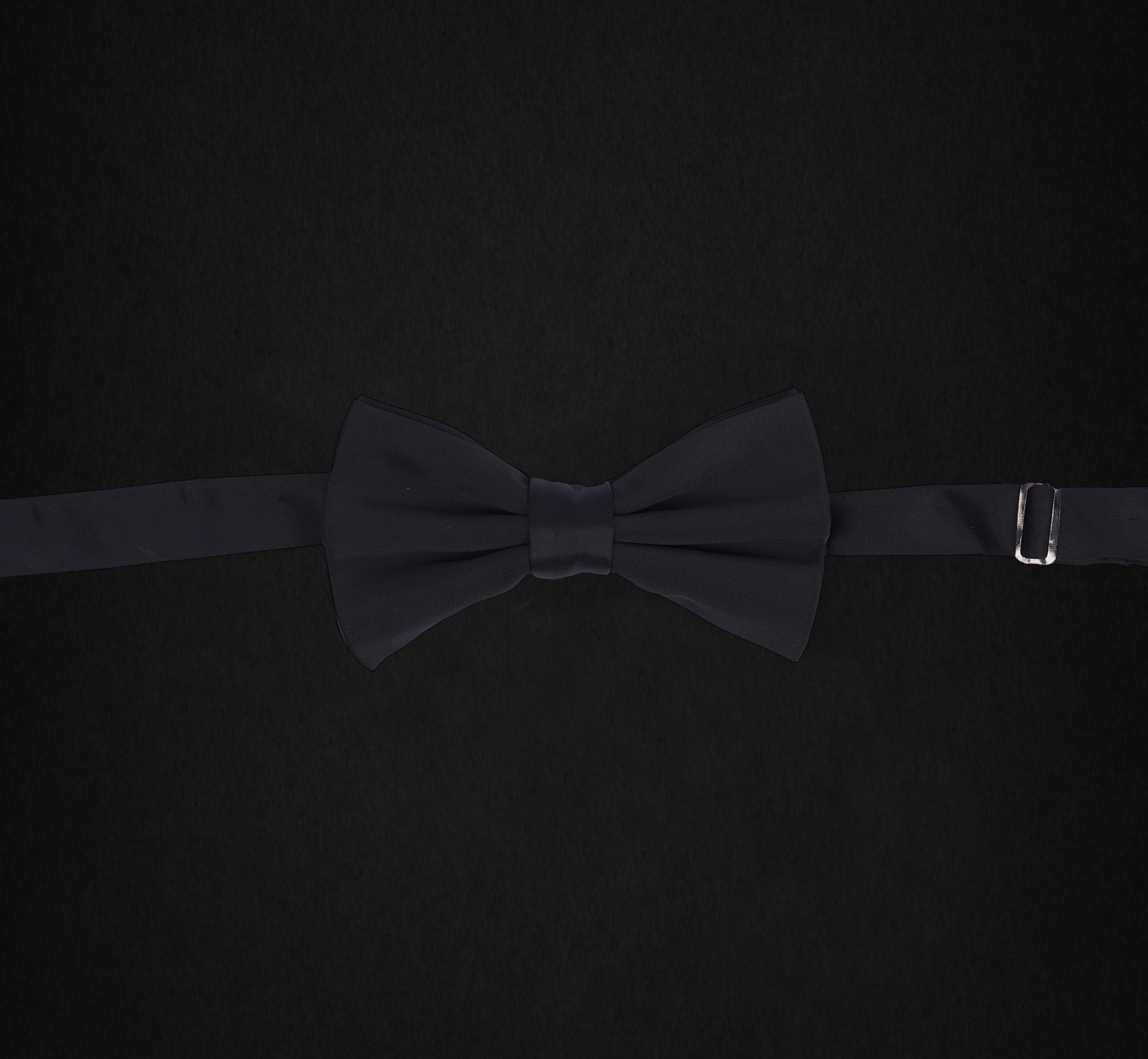 BLACK SATIN BOWTIE