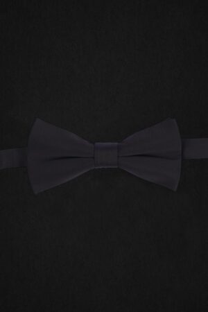 BLACK SATIN BOWTIE