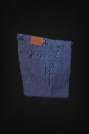 BLUE GABARDINE JEANS TROUSER