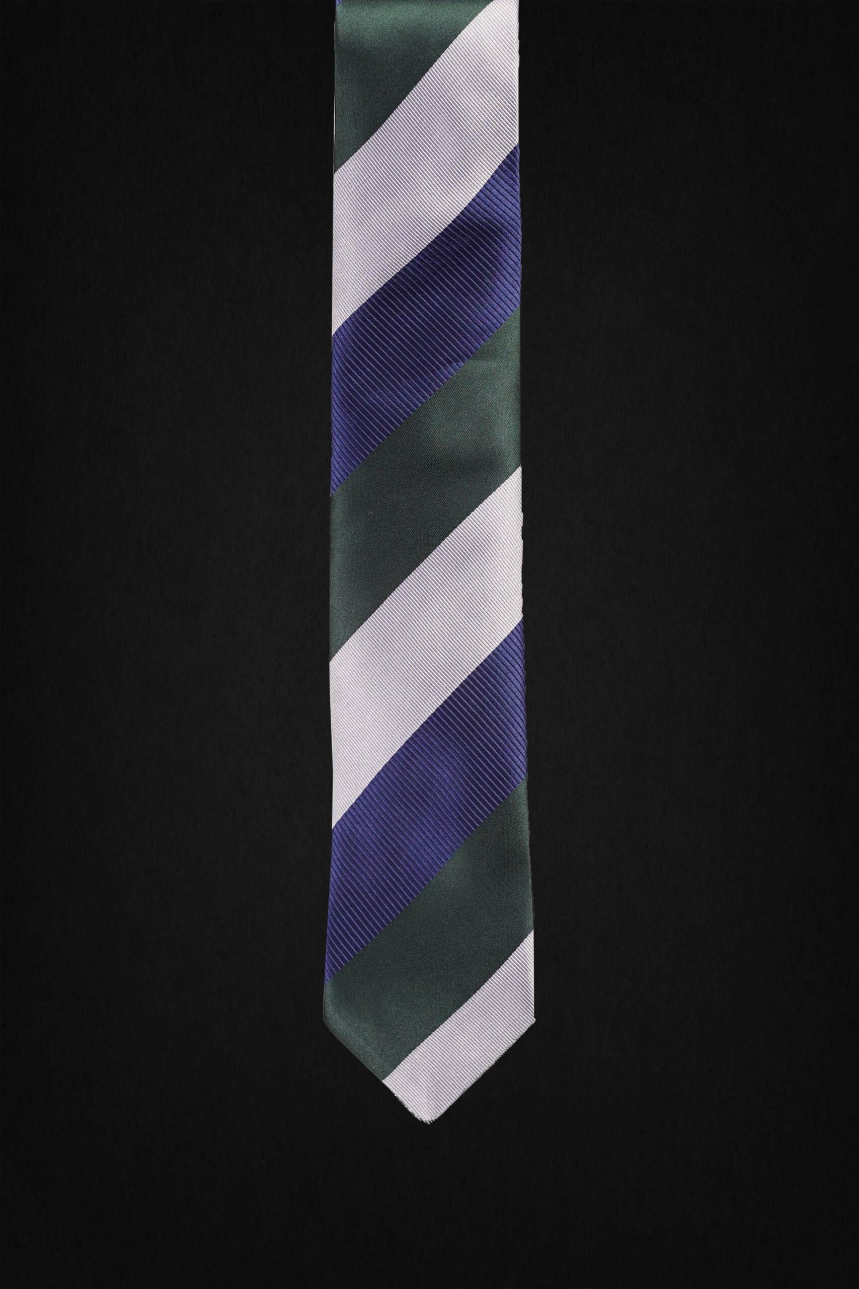 STRIPED DARK GREEN TIE