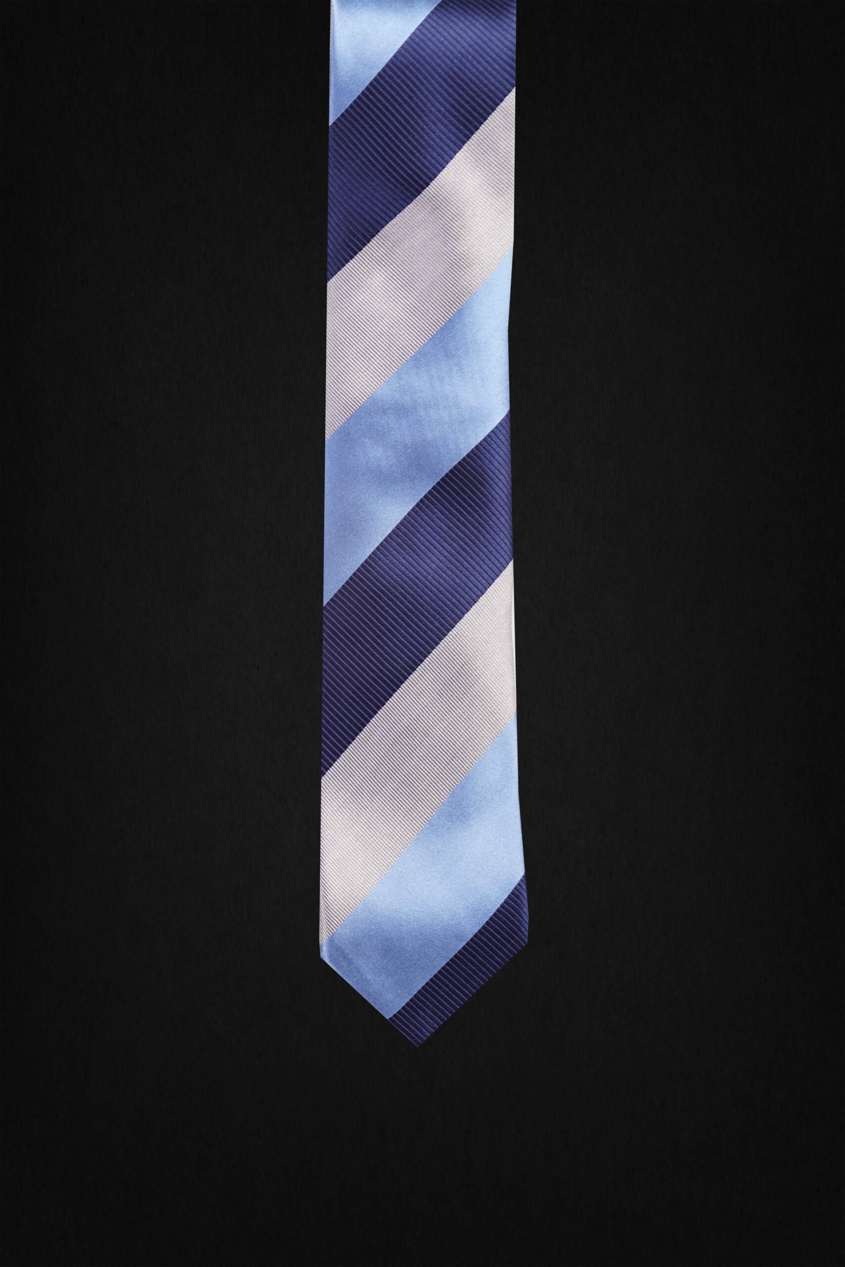 STRIPED DARK BLUE TIE