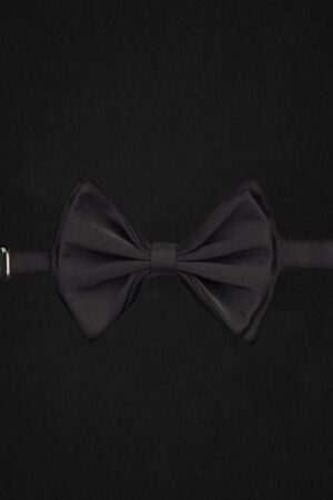 BLACK SATIN BOWTIE