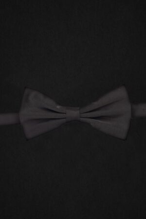 BLACK SATIN BOWTIE