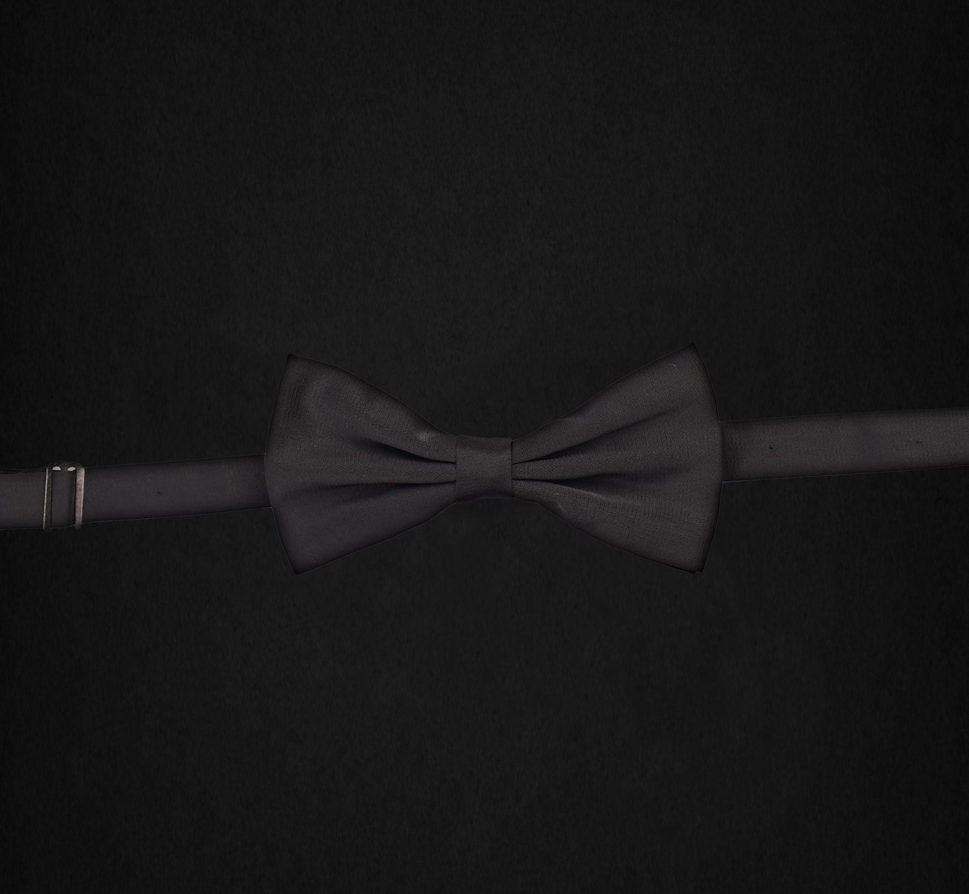 BLACK SATIN BOWTIE