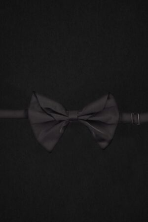 BLACK SATIN BOWTIE