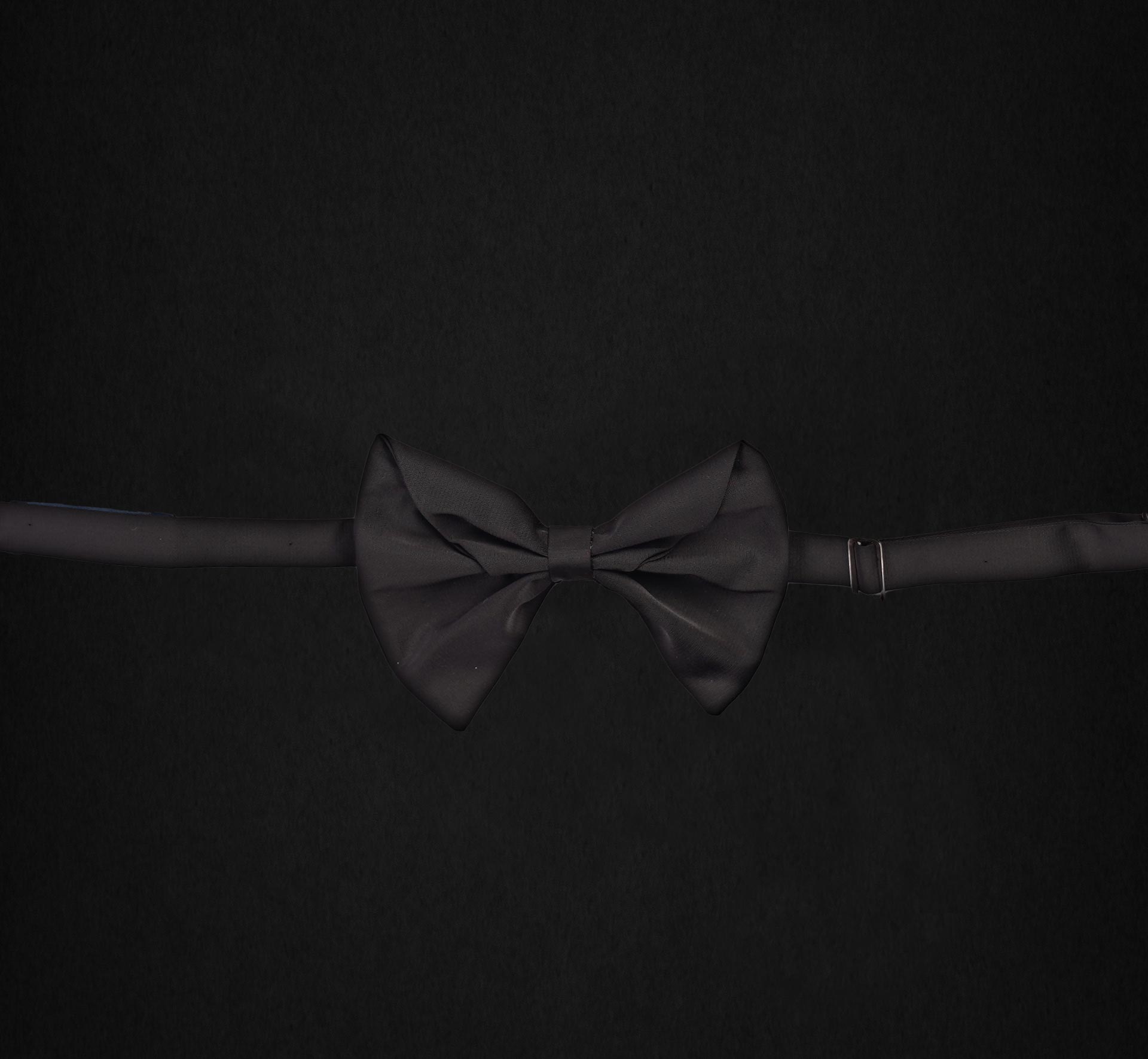 BLACK SATIN BOWTIE