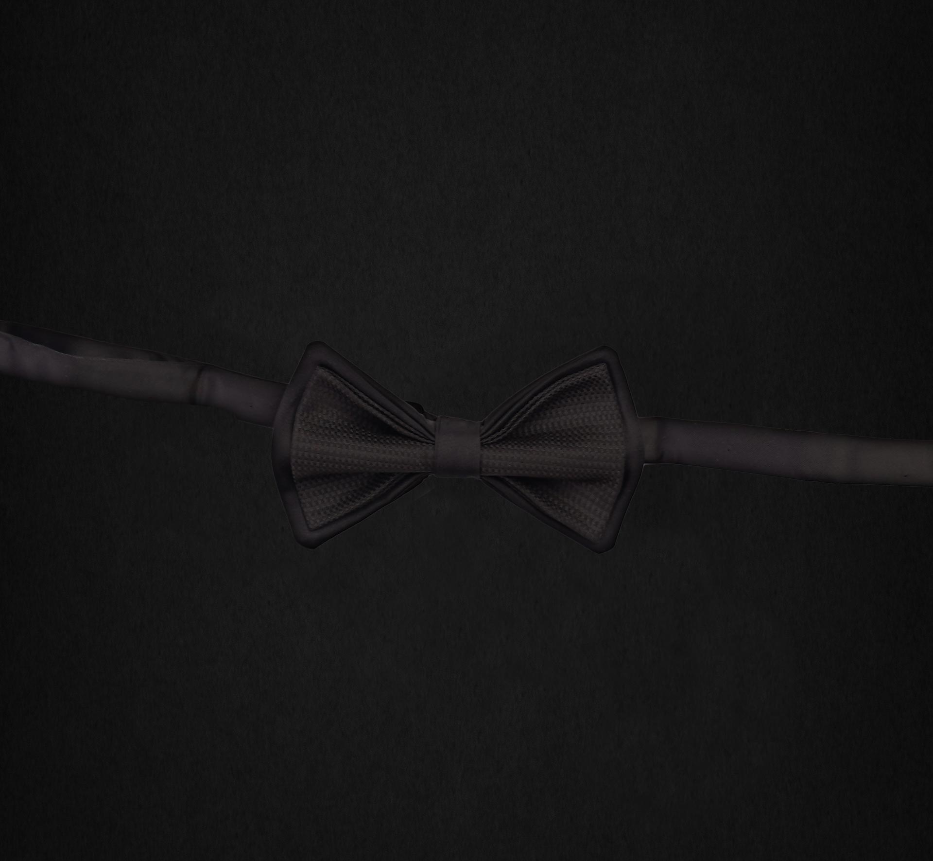 BLACK SATIN AND FABRIC BOWTIE